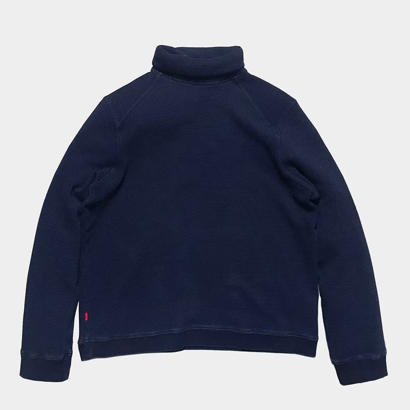 BZEN BLU BLU - M.3213 ENKAI REGULAR FIT INDIGO WAFFLE KNIT TURTLE NECK-250GSM- E1 MIDNIGHT BLUE