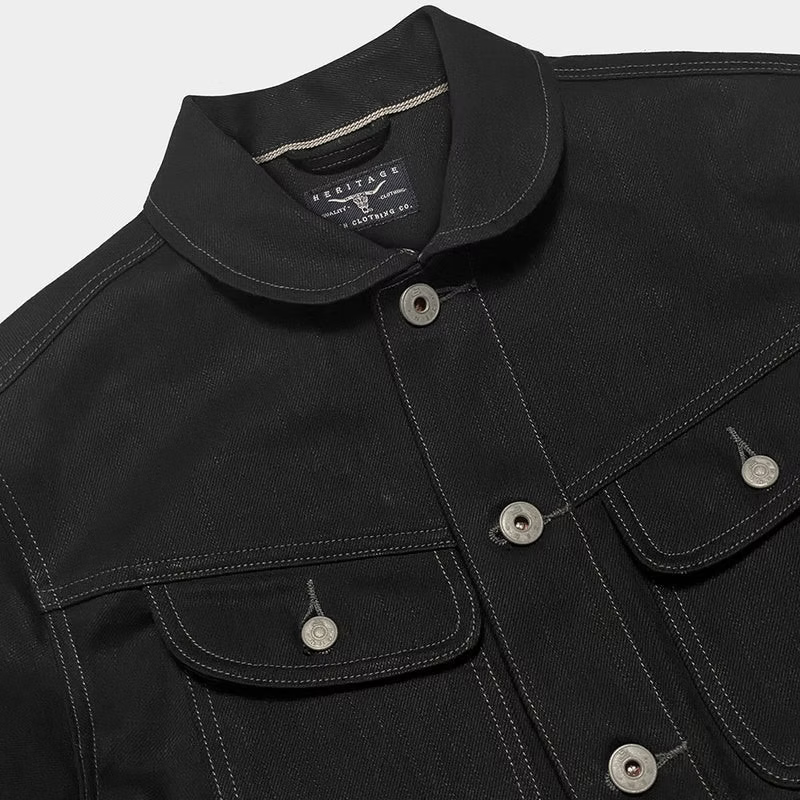 BZEN M.3139RR GARCIA BB REGULAR FIT SLEVEDGE BLACK BLACK JACKET-13.8OZ-RAW BLACK