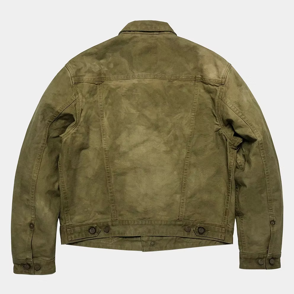 BZEN M.3131-PABLO REGULAR FIT 4 POCKET PLEATED JACKET-12oz-CANVAS-E0 MOSS GREEN