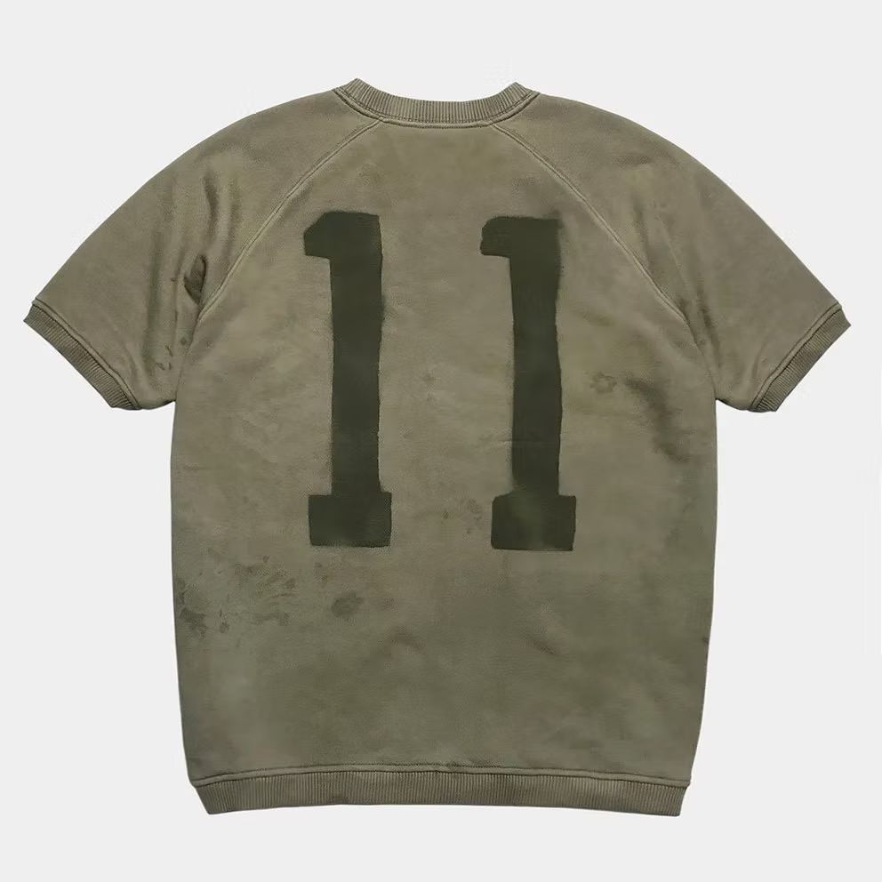 BZEN M.3067-VISCOUNT-BEST REGULAR FIT RAGLAN BIG-V INSERT FRENCH TERRY TEE-265GSM-E0 MOSS GREEN