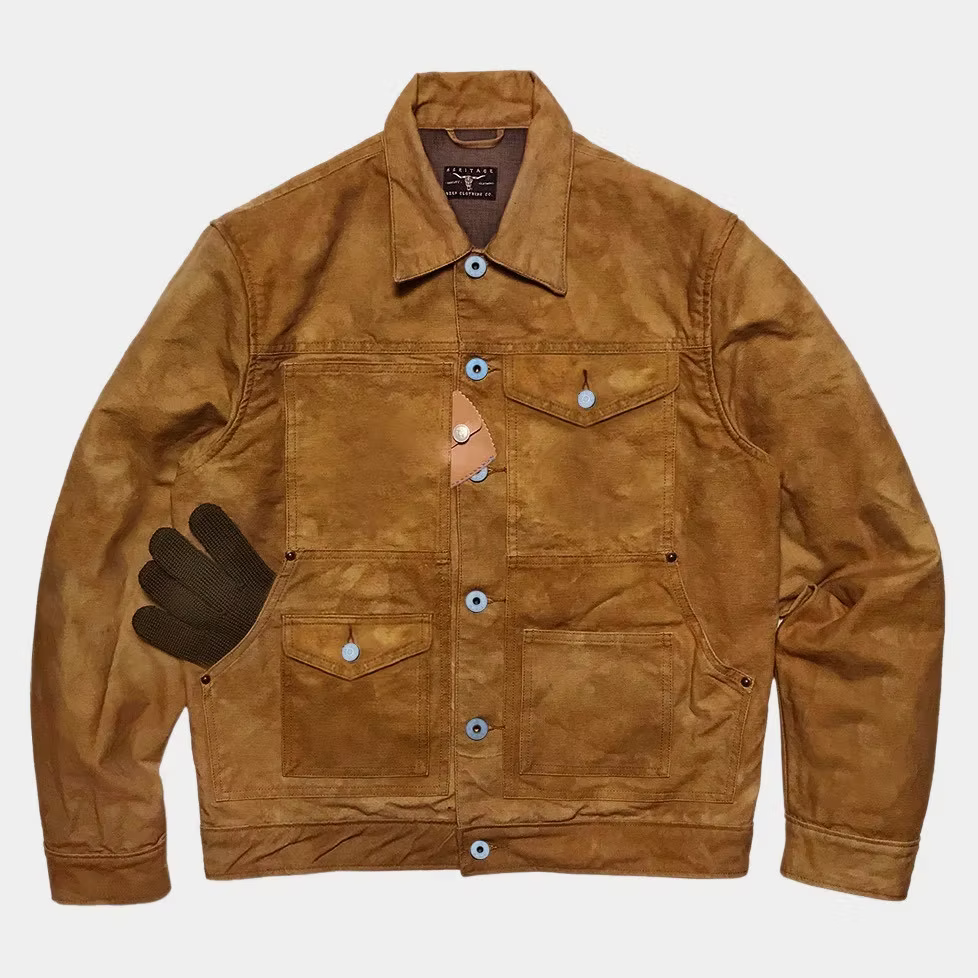 BZEN M.3336RL-TRINITY 7 POCKET YELLOWSTONE INSPIRED LINED VEGGIE DYED CANVAS JACKET-12OZ-E0 BRONZE