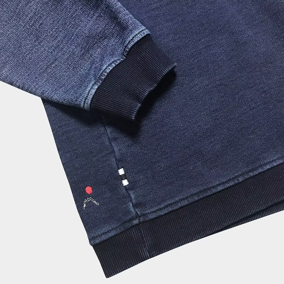 BZEN BLU BLU - M.3086 THE BARON REGULAR FIT TWO TONE INDIGO RAGLAN TOP-E0 DARK INDIGO