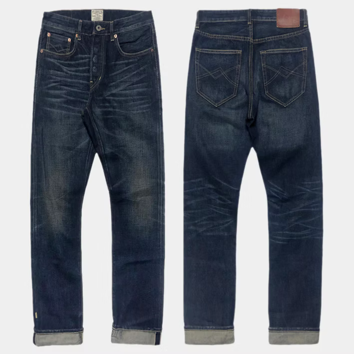 BZEN M.1258-BILLY SLIM STRAIGHT- 13.5oz- SELVEDGE- BLACK SEA