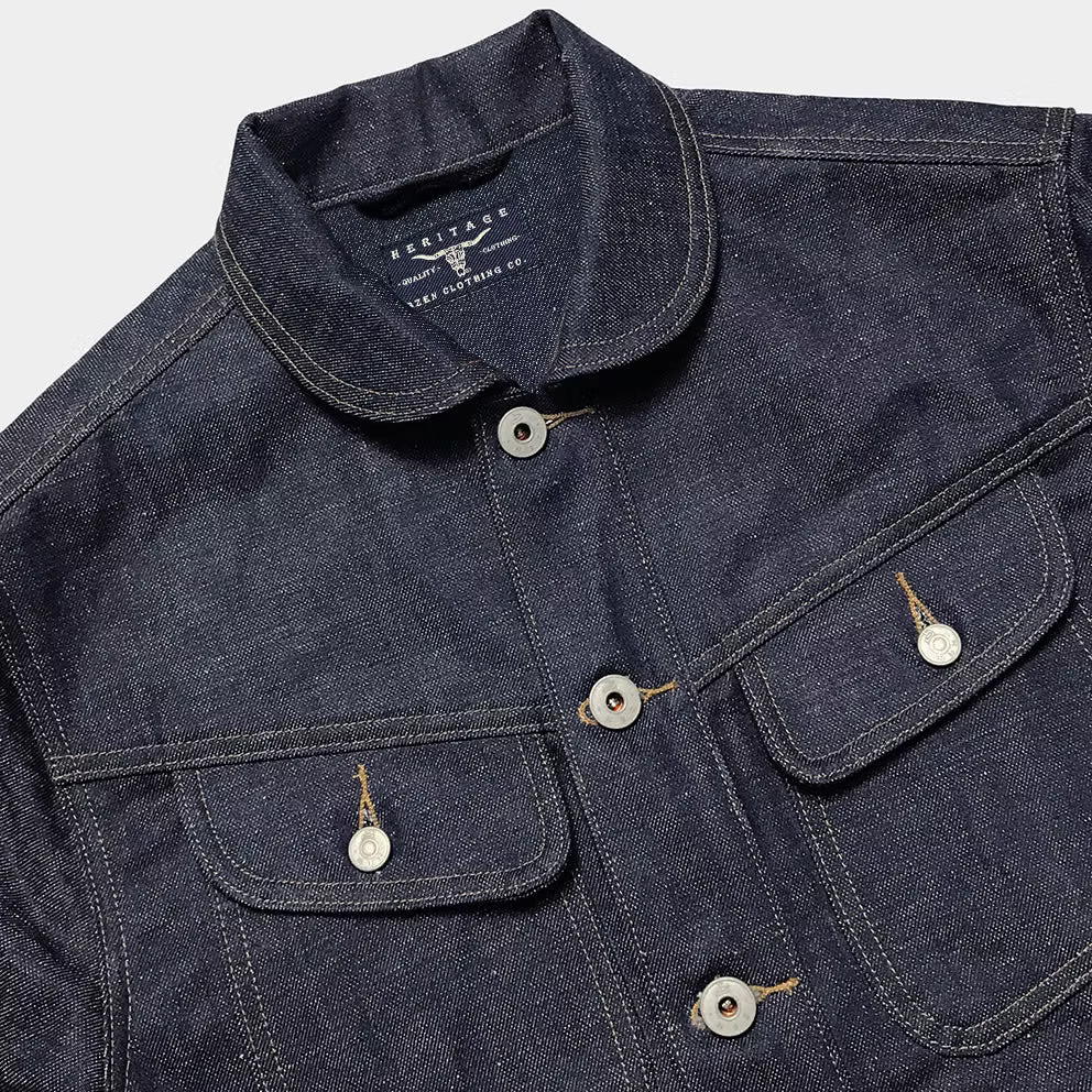 BZEN M.3139RR GARCIA-REHASH REGULAR FIT 4 POCKET RECYCLED COTTON JACKET-12.5OZ-RAW ROYAL BLUE