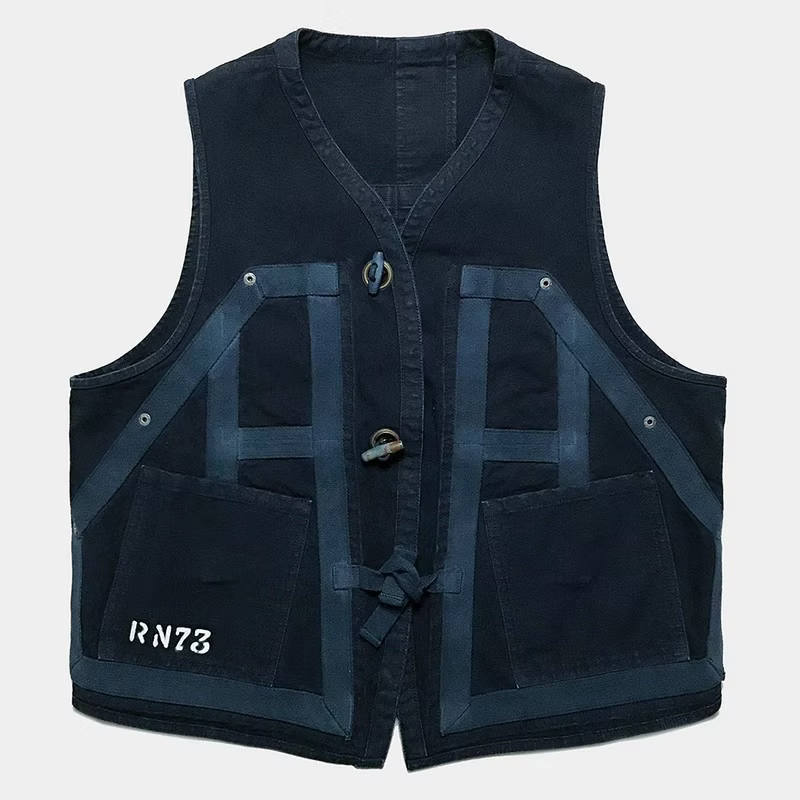 BZEN M.3069-MOBY RELAX FIT REVERSIBLE FLOATER VEST-NAVY
