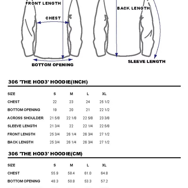 DDL 306-THE HOD3 LONG SLEEVE 3 BUTTON KANGAROO FLEECE HOODIE