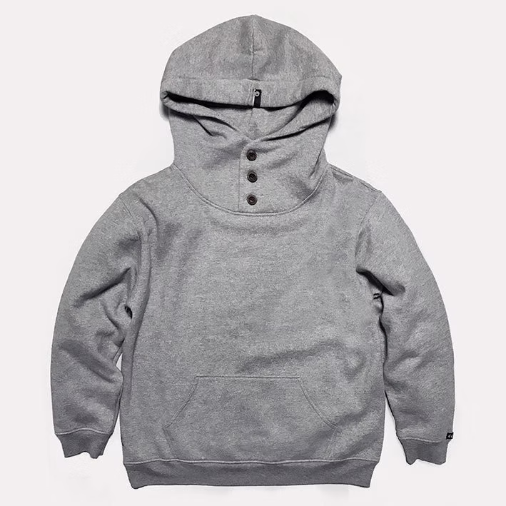 DDL 306-THE HOD3 LONG SLEEVE 3 BUTTON KANGAROO FLEECE HOODIE