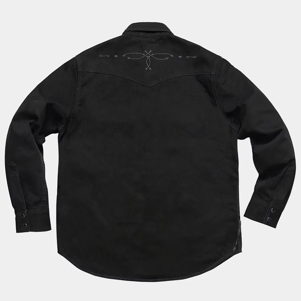 BZEN "THE FIRST AMERICANS" - M.3239R-JESSE-ARROWS REGULAR FIT WESTERN SHIRT-12.25oz-BLACK/BLACK DENIM-E0 BLACK/BLACK