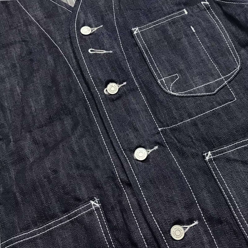 DDL 315-TYSON REGULAR FIT VEST- 13oz-INDIGO-T RINSE