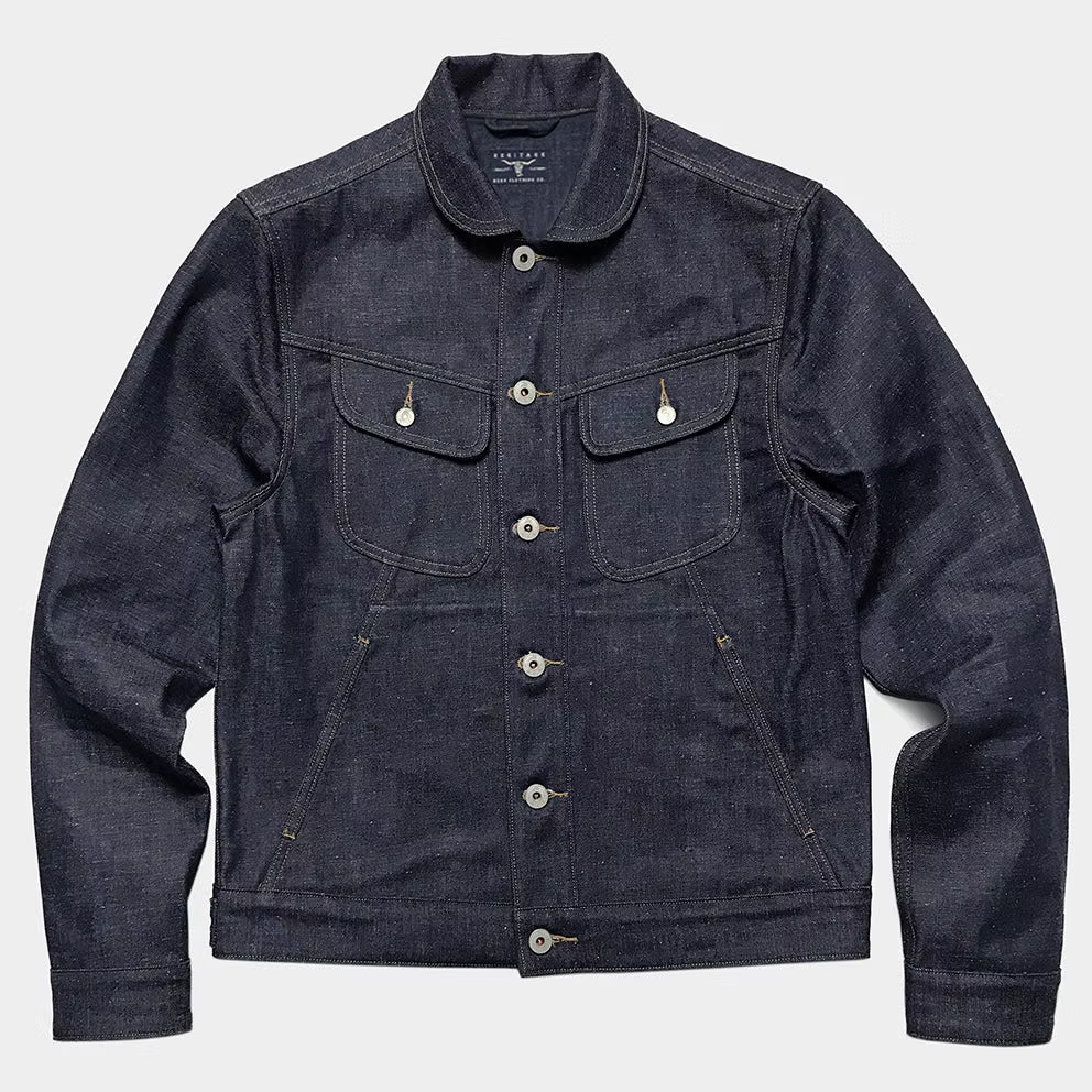 BZEN M.3139RR GARCIA-REHASH REGULAR FIT 4 POCKET RECYCLED COTTON JACKET-12.5OZ-RAW ROYAL BLUE