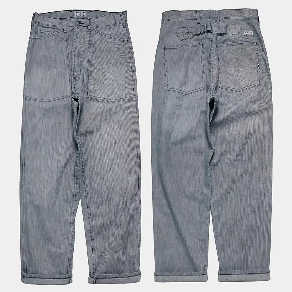 BZEN AHOY - M.1198 L30-MIDDLEMAST RELAX TAPERED NAVAL INSPIRED PANT-11.5oz-E1 TE INDIGO STRIPE