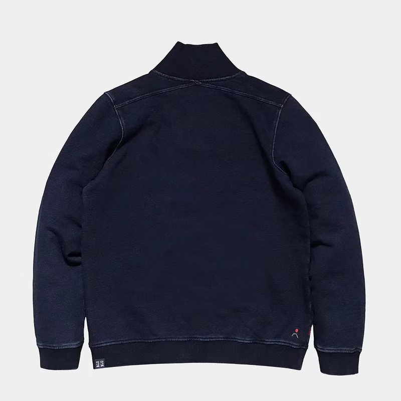 BZEN BLU BLU - M.3023 MARINER REGULAR FIT SHAWL COLLAR KNIT TOP-E1 DARK INDIGO