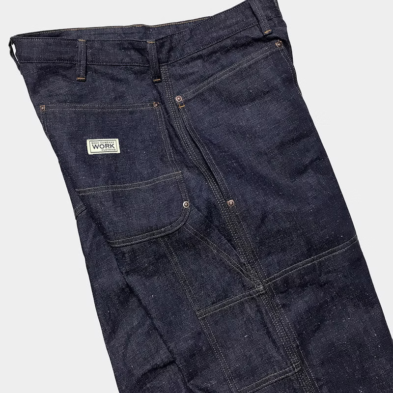 BZEN M.1279 JETHRO-ReHASH DOUBLE PANEL FRONT 6 POCKET RECYCLED COTTON DENIM PAINTER JEAN-12.5oz-HRH INDIGO