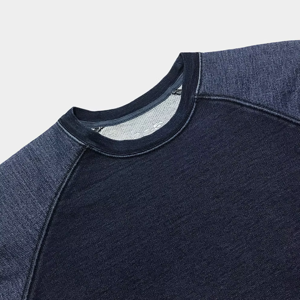 BZEN BLU BLU - M.3086 THE BARON REGULAR FIT TWO TONE INDIGO RAGLAN TOP-E0 DARK INDIGO