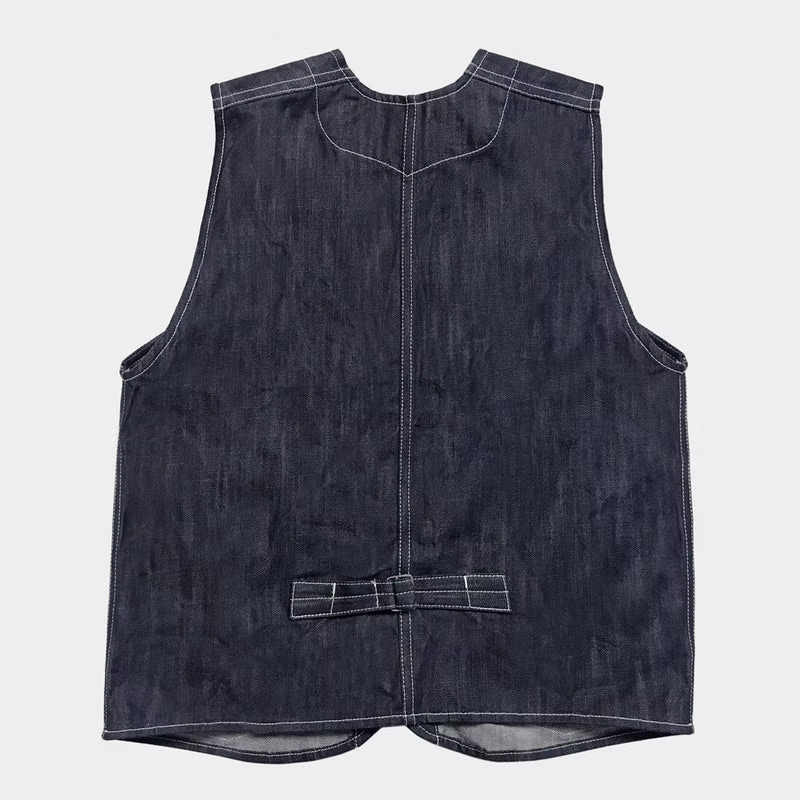DDL 315-TYSON REGULAR FIT VEST- 13oz-INDIGO-T RINSE