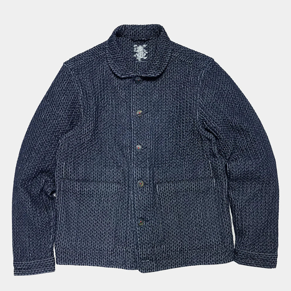 BZEN M.3049-MATTY INDIGO DOBBY WEAVE REGULAR FIT 2 POCKET BLAZER-E0 INDIGO