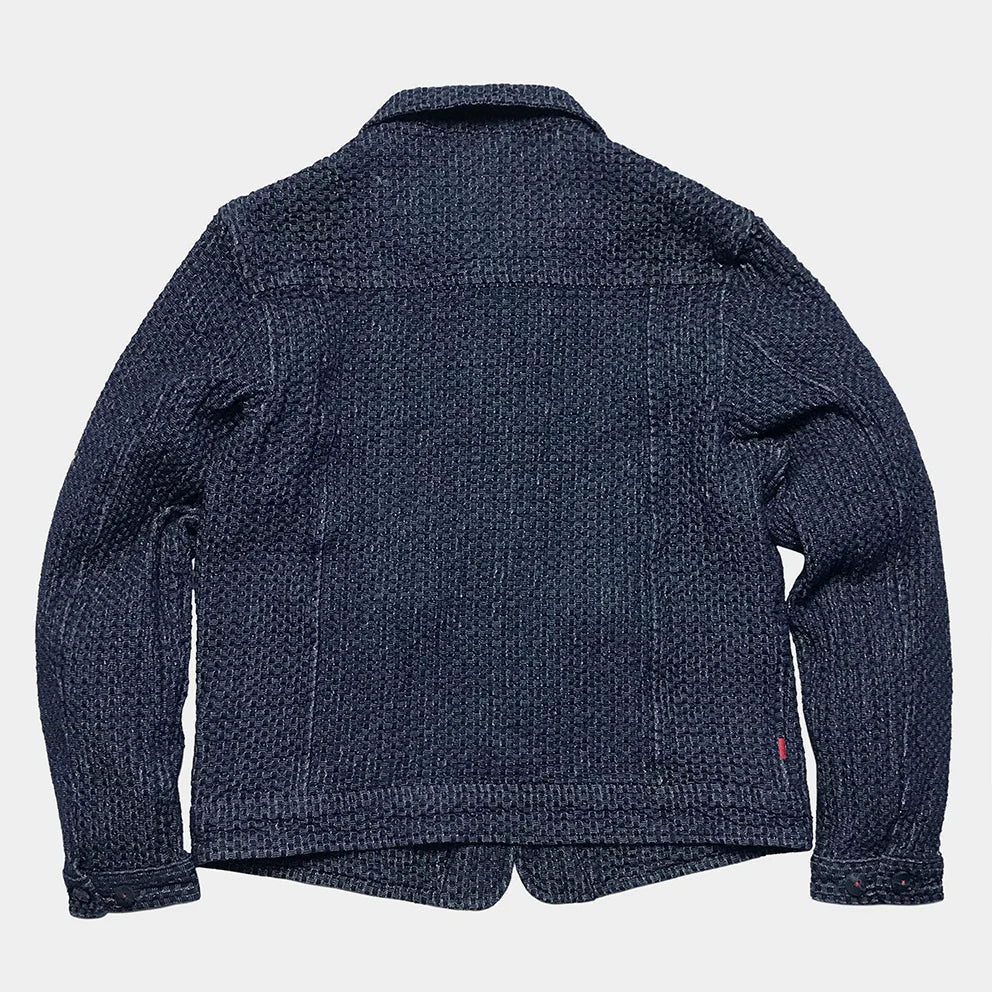 BZEN M.3049-MATTY INDIGO DOBBY WEAVE REGULAR FIT 2 POCKET BLAZER-E0 INDIGO