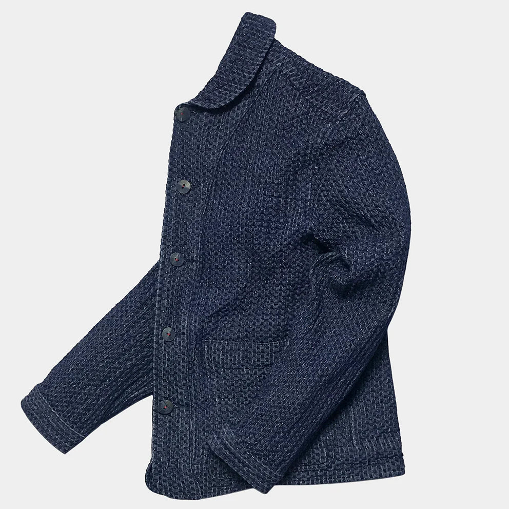 BZEN M.3049-MATTY INDIGO DOBBY WEAVE REGULAR FIT 2 POCKET BLAZER-E0 INDIGO