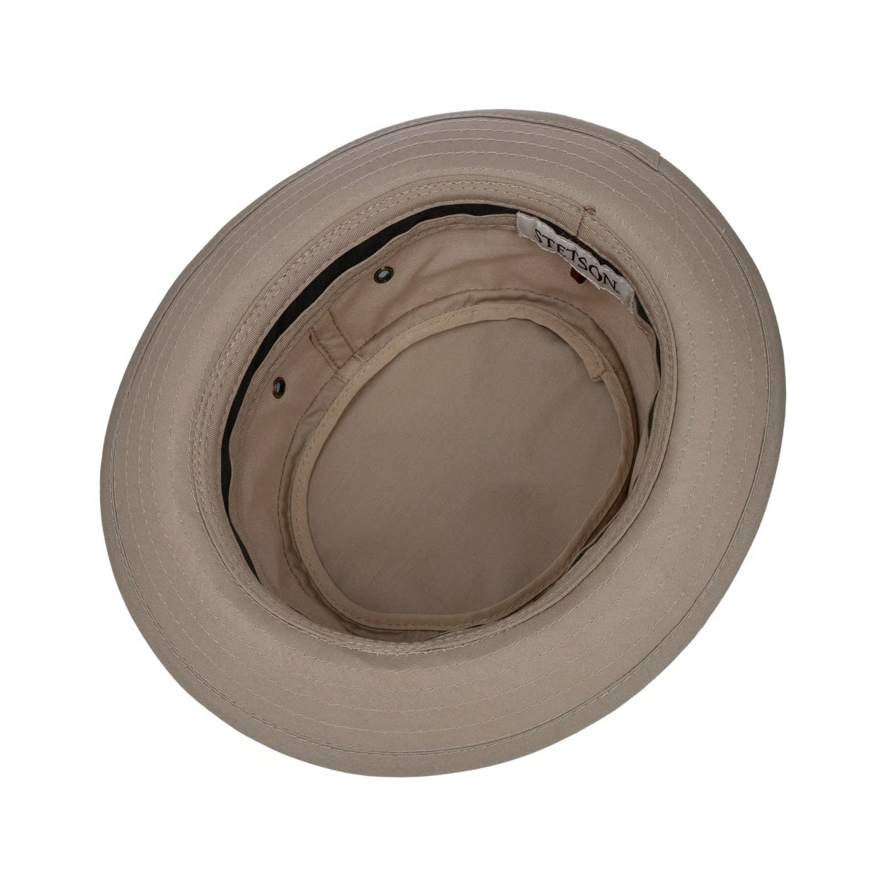 STETSON-CLASSIC BAND PORK PIE CLOTH HAT-BEIGE