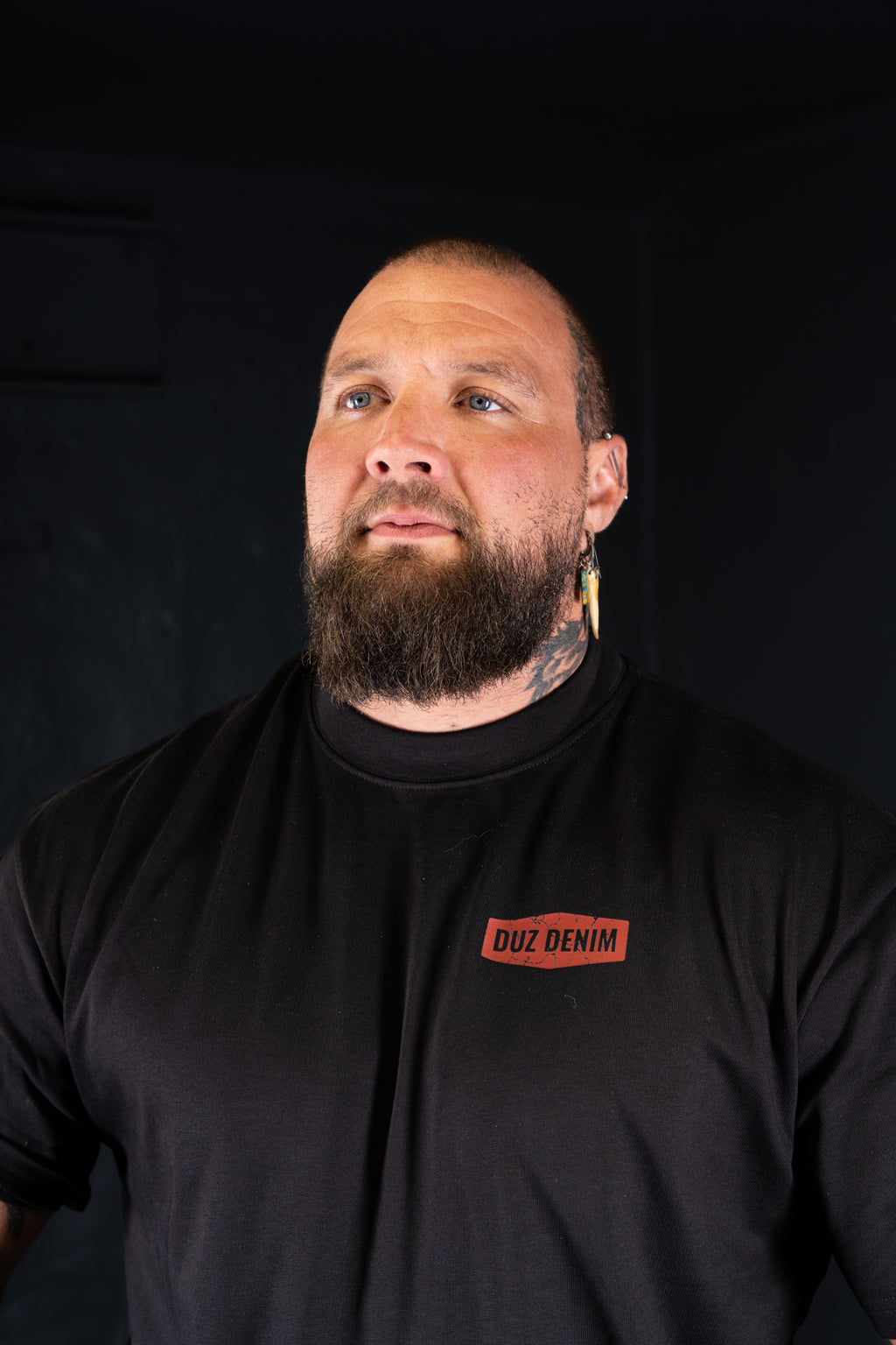 DUZ DENIM OVERSIZED TEE-HEAVY JERSEY-350gsm-BLACK