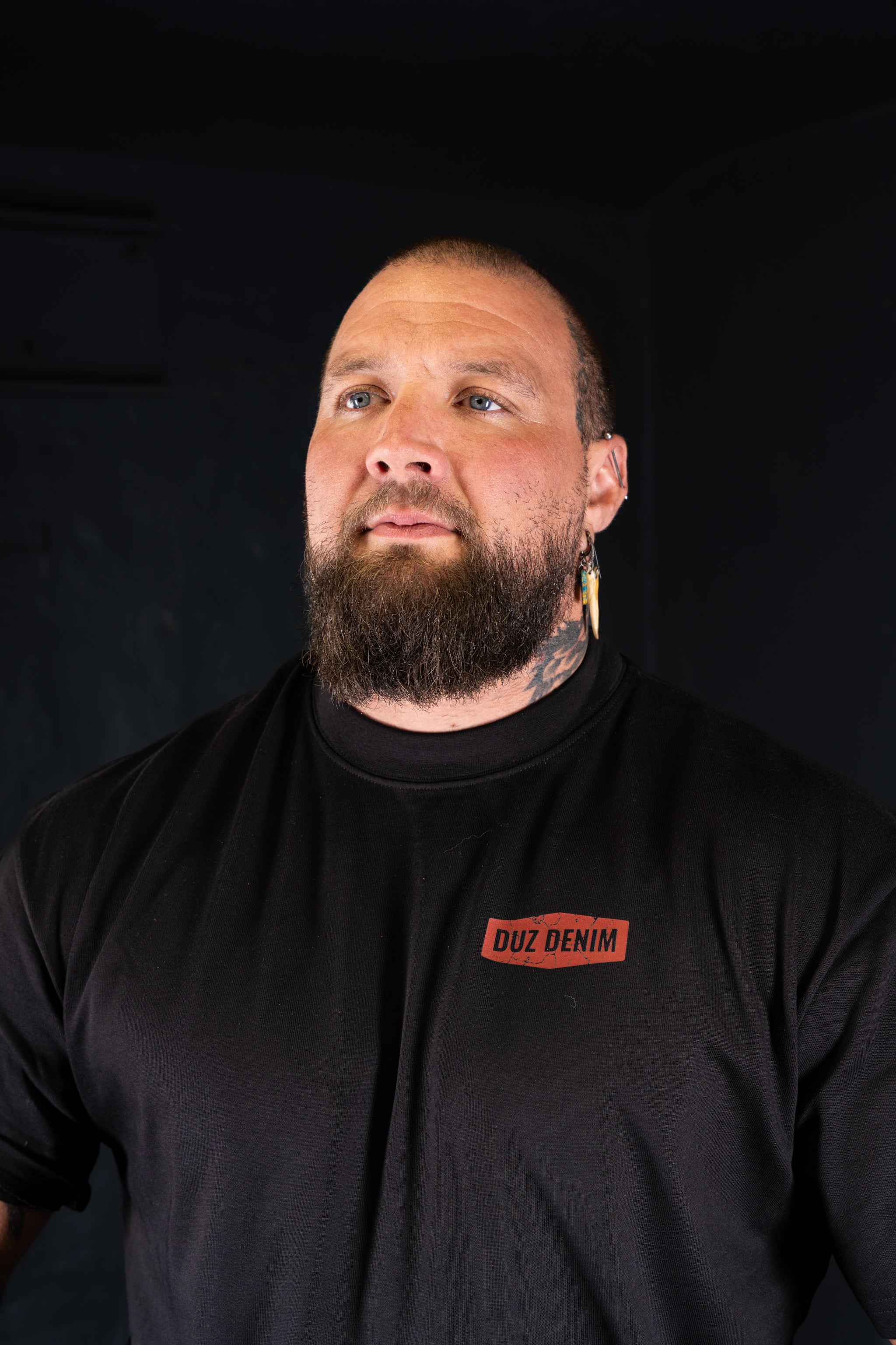 DUZ DENIM OVERSIZED TEE-HEAVY JERSEY-350gsm-BLACK