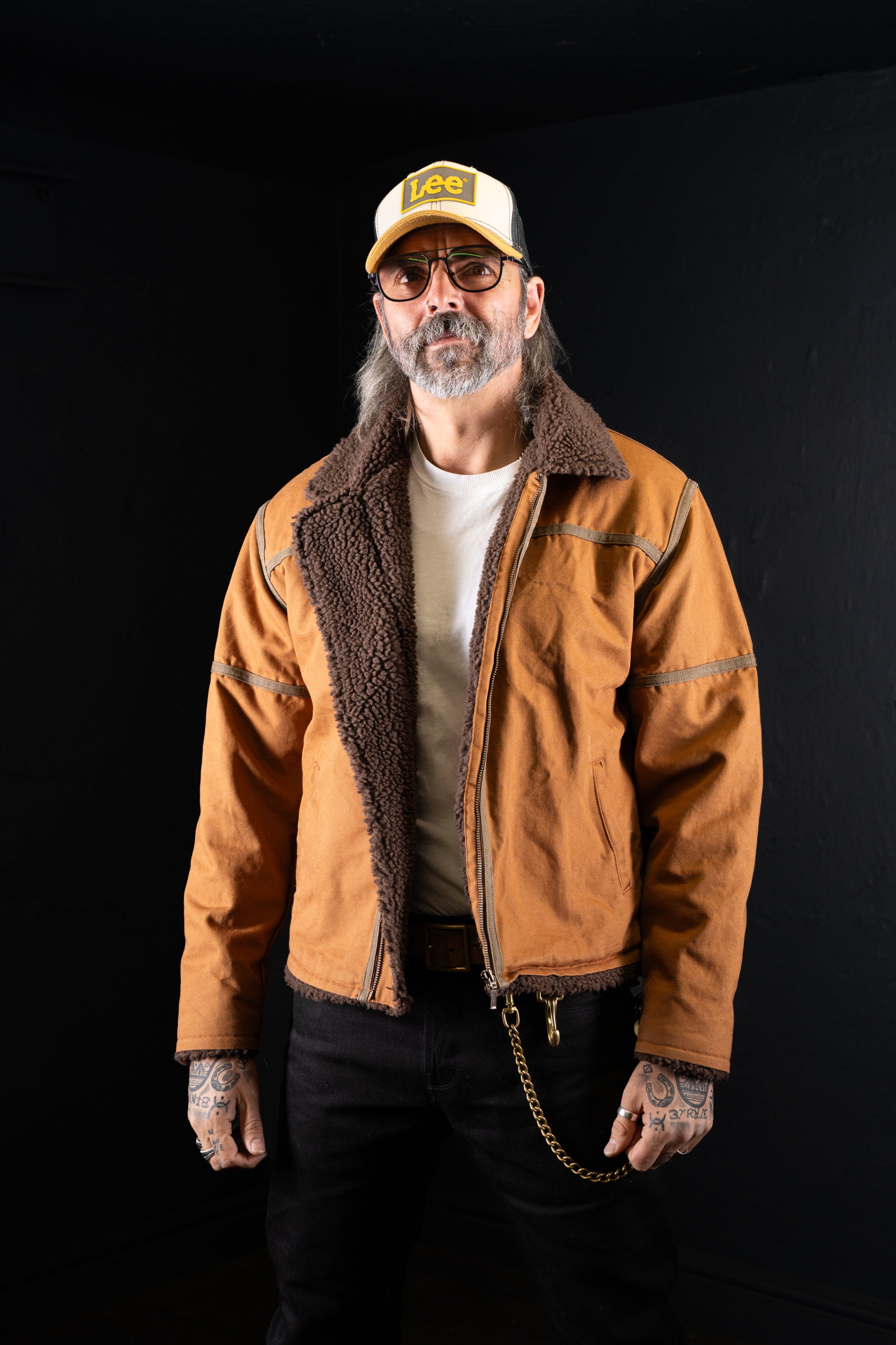 BZEN M.3054 GENGHIS-CR REGULAR FIT RAF WW2 INSPIRED AVIATOR FLYING GRIZZLY RUST CANVAS JACKET-12OZ-E0 RUST