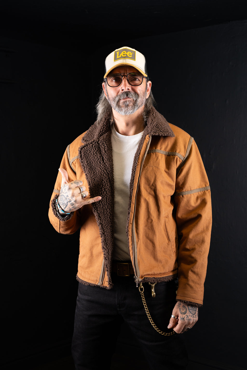 BZEN M.3054 GENGHIS-CR REGULAR FIT RAF WW2 INSPIRED AVIATOR FLYING GRIZZLY RUST CANVAS JACKET-12OZ-E0 RUST