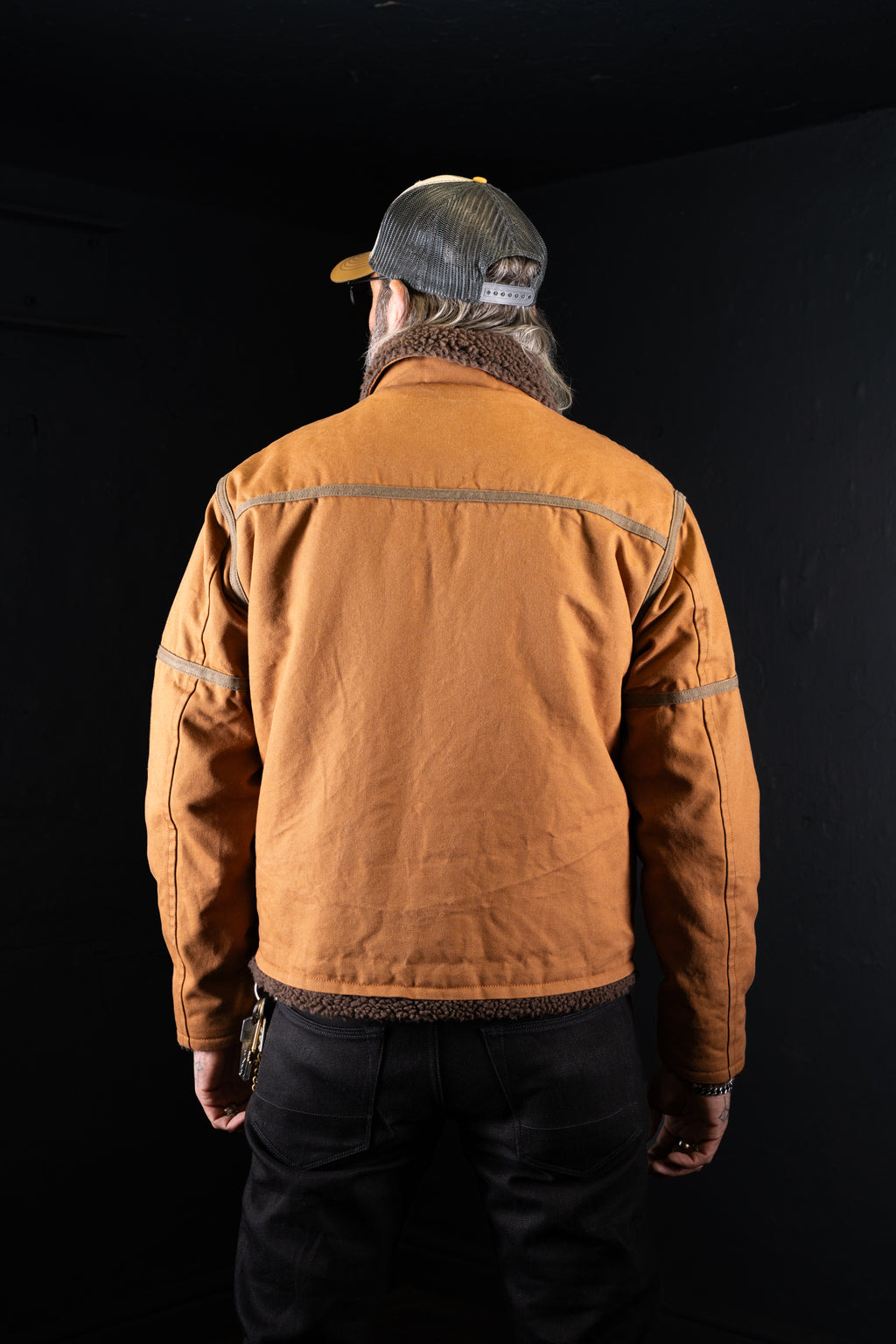 BZEN M.3054 GENGHIS-CR REGULAR FIT RAF WW2 INSPIRED AVIATOR FLYING GRIZZLY RUST CANVAS JACKET-12OZ-E0 RUST