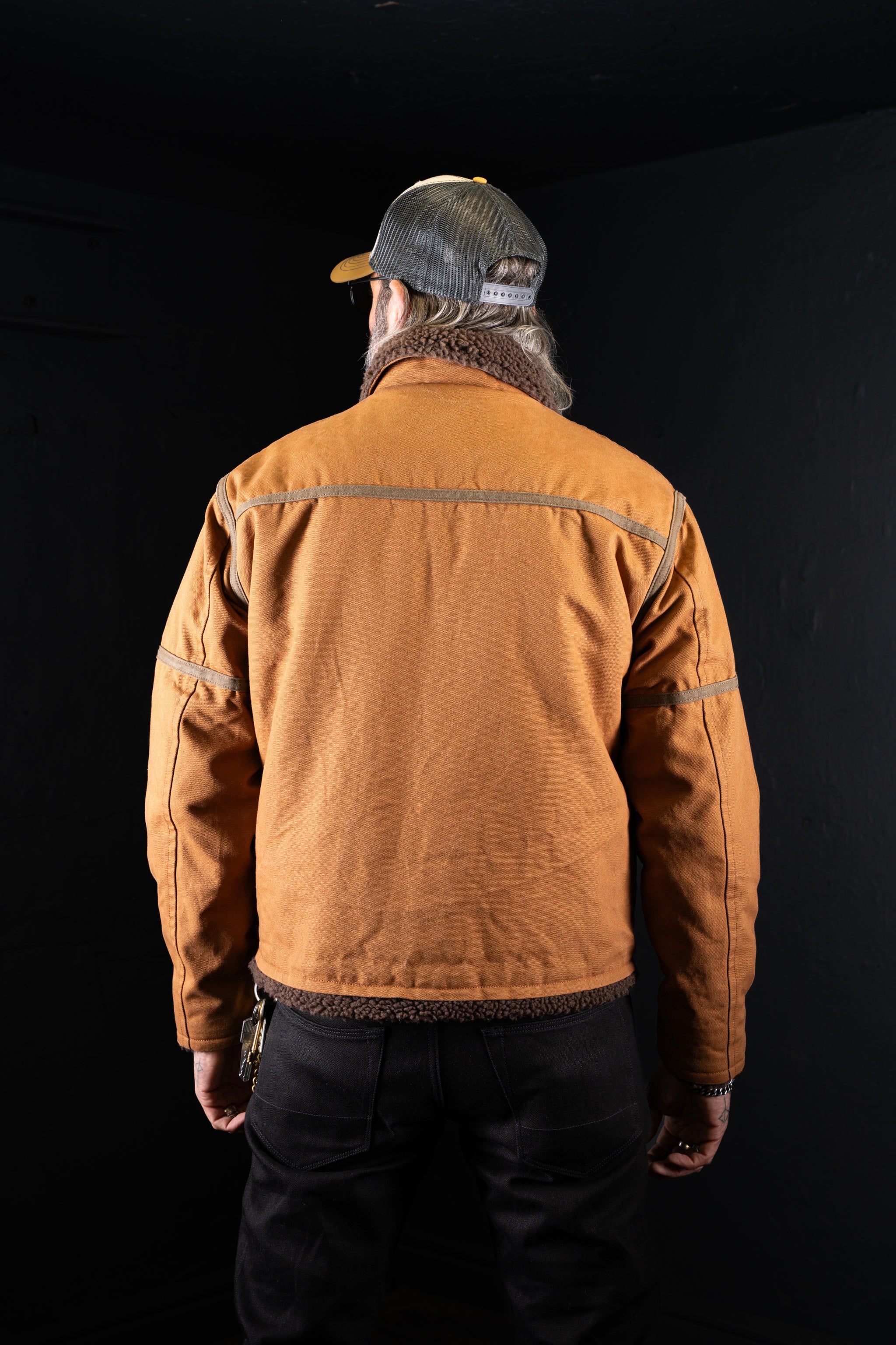 BZEN M.3054 GENGHIS-CR REGULAR FIT RAF WW2 INSPIRED AVIATOR FLYING GRIZZLY RUST CANVAS JACKET-12OZ-E0 RUST