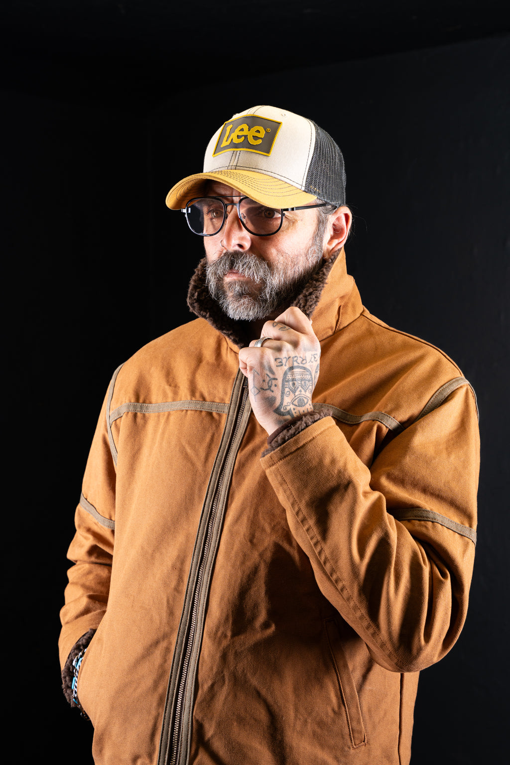 BZEN M.3054 GENGHIS-CR REGULAR FIT RAF WW2 INSPIRED AVIATOR FLYING GRIZZLY RUST CANVAS JACKET-12OZ-E0 RUST