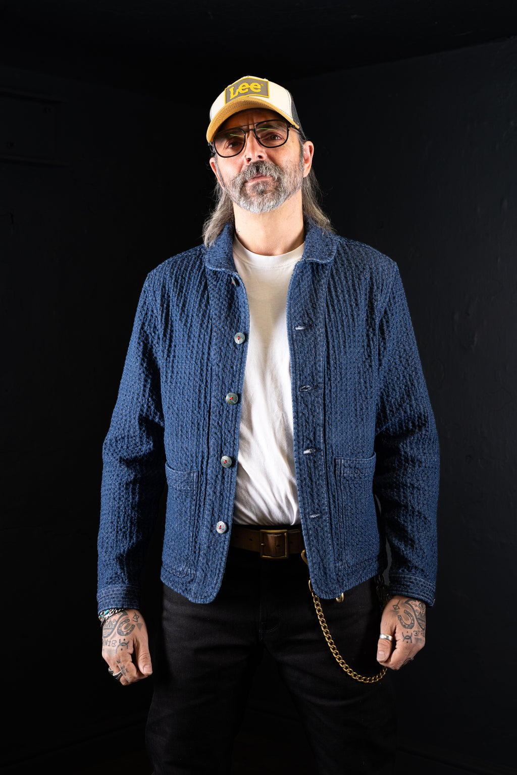 BZEN M.3049-MATTY INDIGO DOBBY WEAVE REGULAR FIT 2 POCKET BLAZER-E0 INDIGO