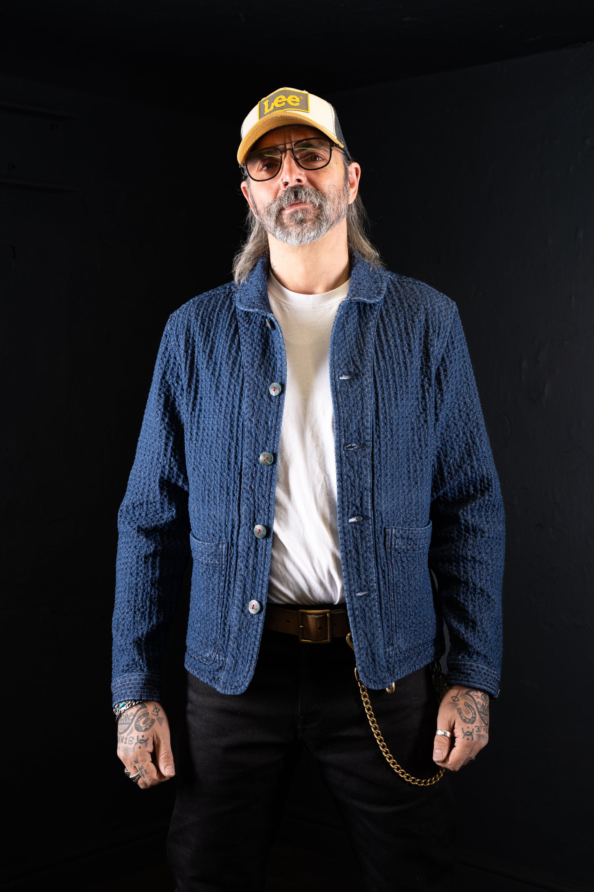 BZEN M.3049-MATTY INDIGO DOBBY WEAVE REGULAR FIT 2 POCKET BLAZER-E0 INDIGO