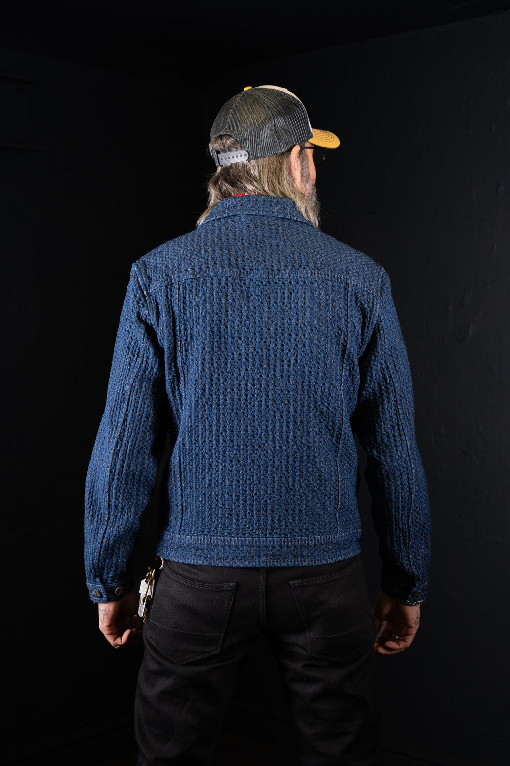 BZEN M.3049-MATTY INDIGO DOBBY WEAVE REGULAR FIT 2 POCKET BLAZER-E0 INDIGO