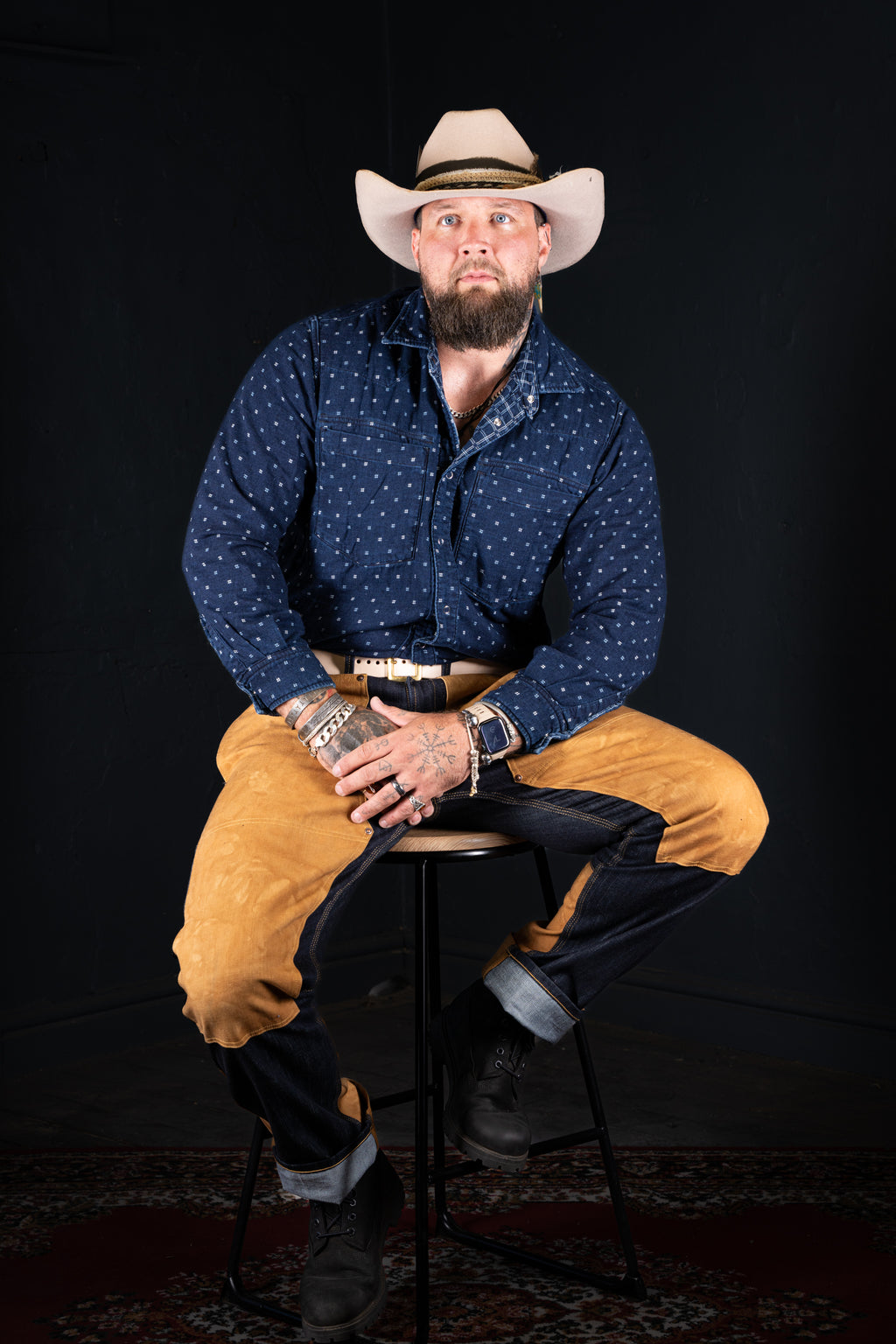 BZEN M.3239R- JESSE-R REGULAR FIT REVERSIBLE WESTERN SHIRT- E3 DUFFER CHECK