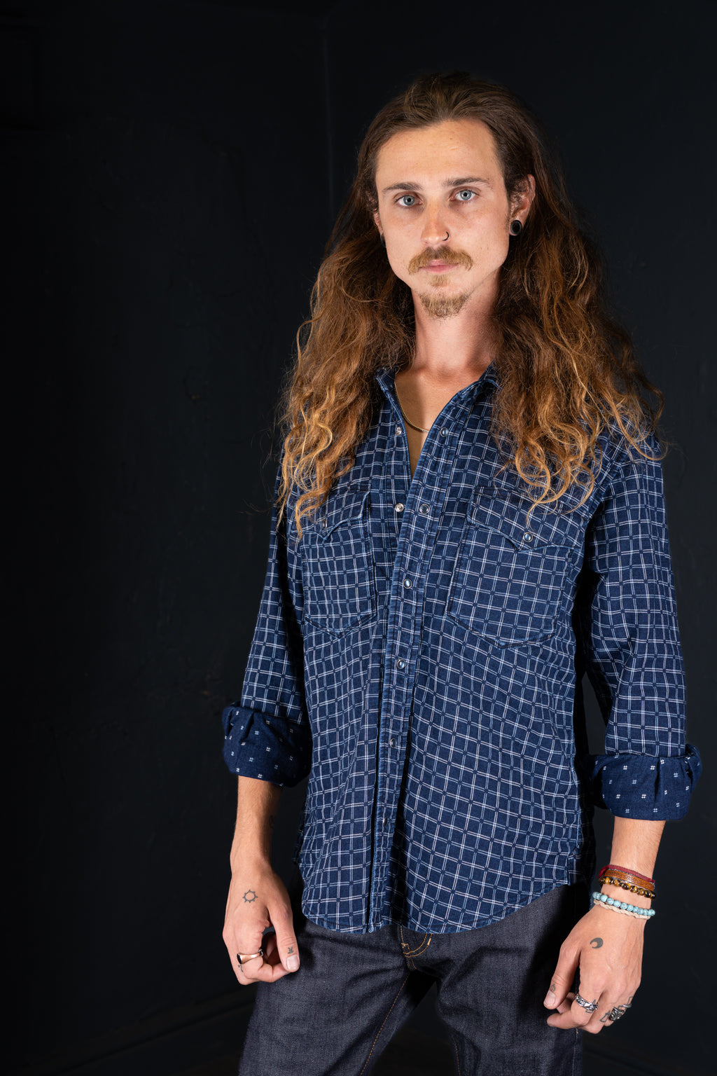 BZEN M.3239R- JESSE-R REGULAR FIT REVERSIBLE WESTERN SHIRT- E3 DUFFER CHECK