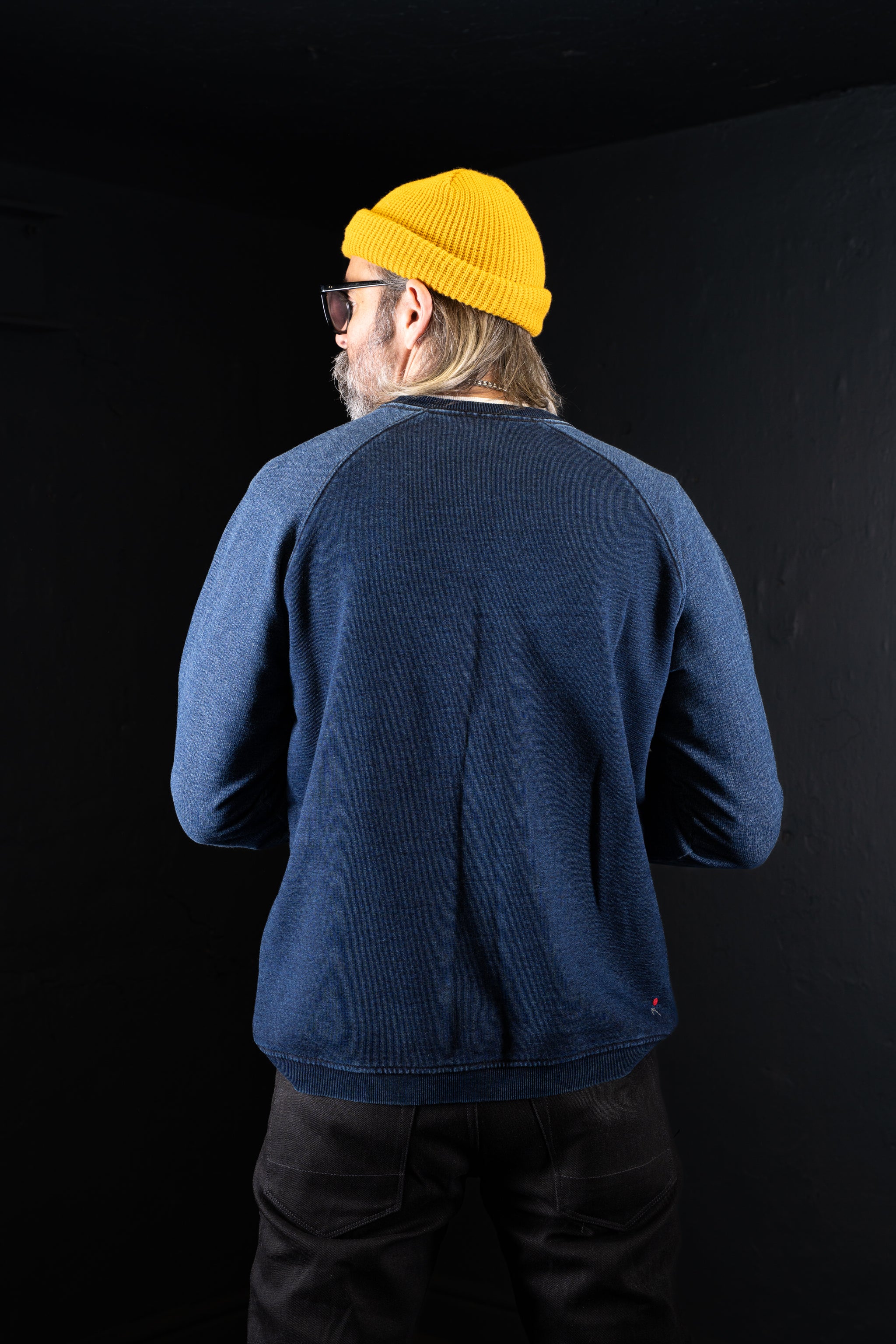 BZEN BLU BLU - M.3086 THE BARON REGULAR FIT TWO TONE INDIGO RAGLAN TOP-E0 DARK INDIGO