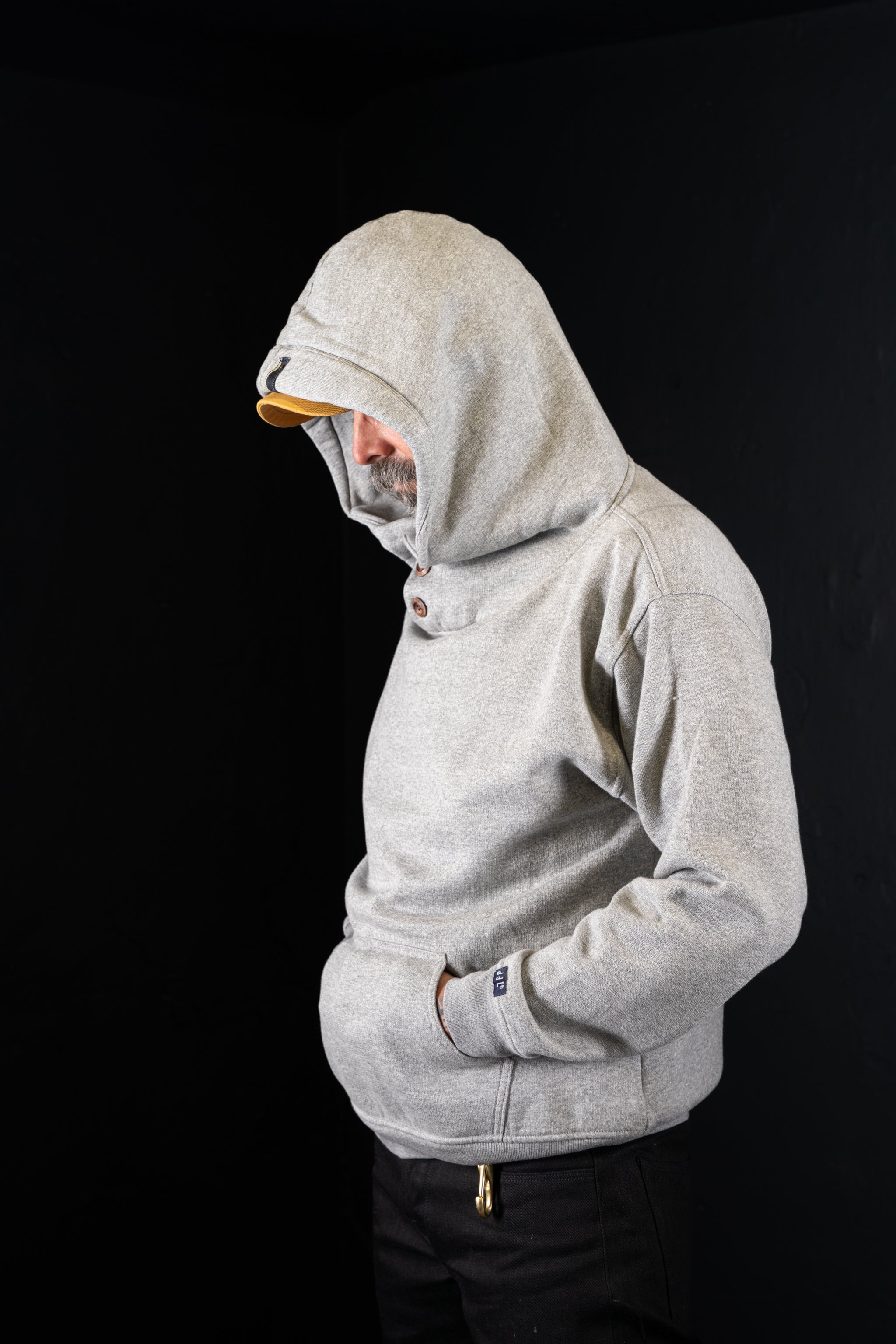 DDL 306-THE HOD3 LONG SLEEVE 3 BUTTON KANGAROO FLEECE HOODIE