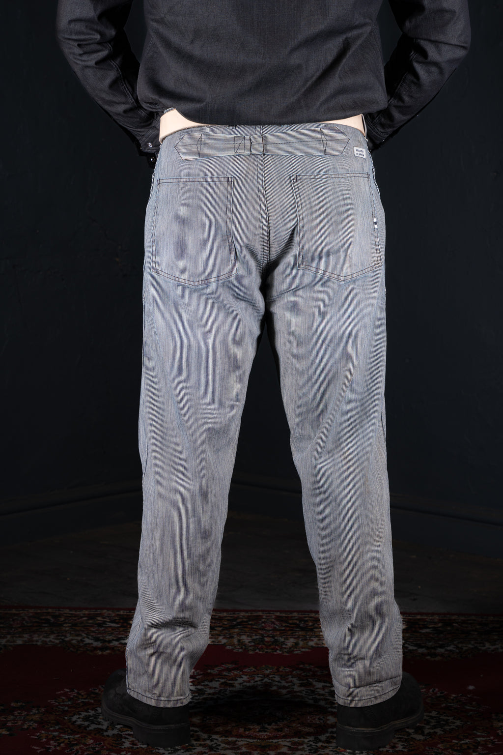 BZEN AHOY - M.1198 L30-MIDDLEMAST RELAX TAPERED NAVAL INSPIRED PANT-11.5oz-E1 TE INDIGO STRIPE