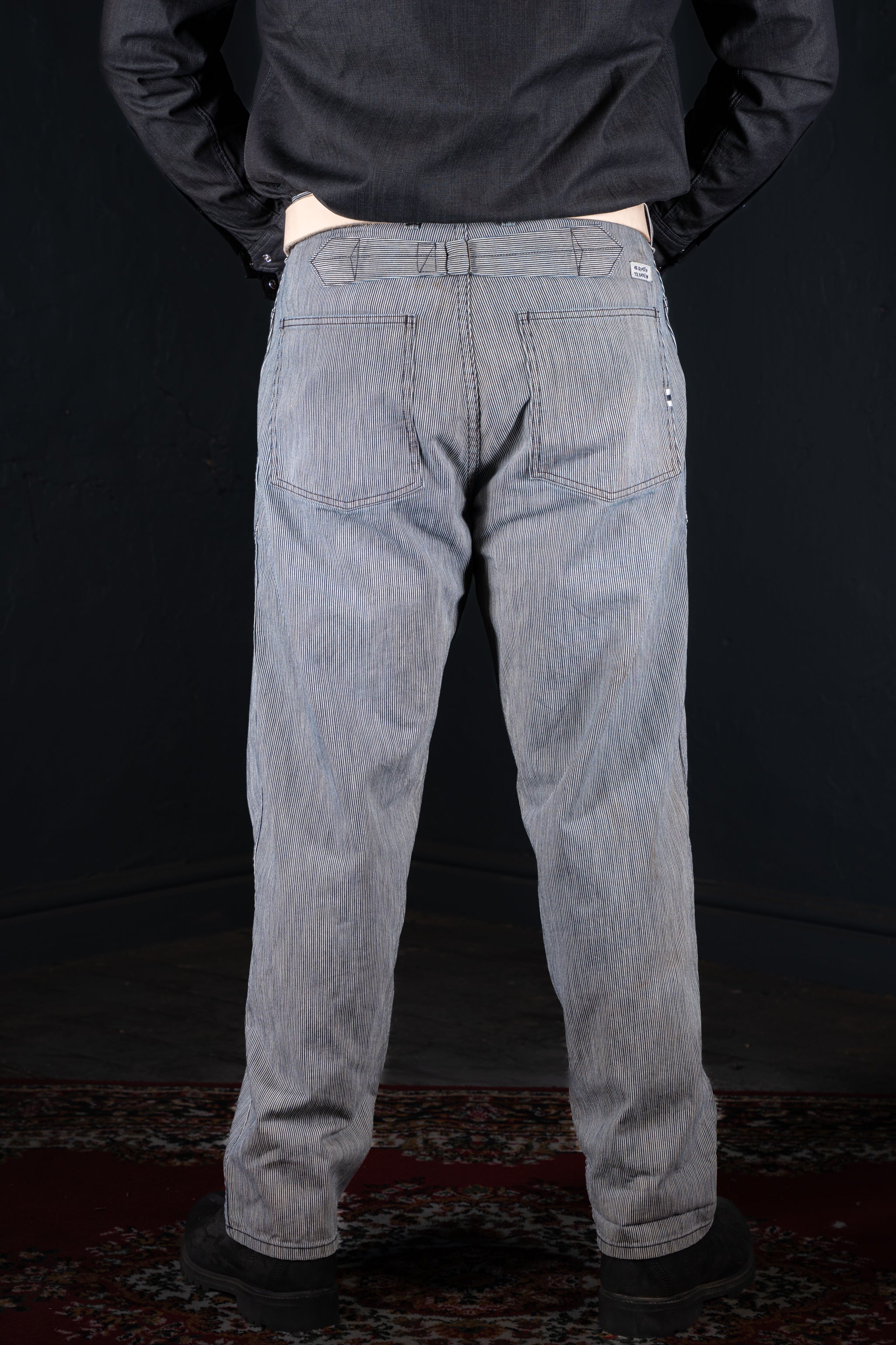 BZEN AHOY - M.1198 L30-MIDDLEMAST RELAX TAPERED NAVAL INSPIRED PANT-11.5oz-E1 TE INDIGO STRIPE