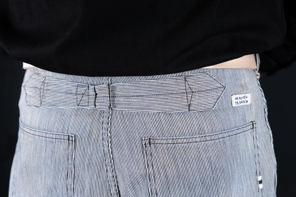 BZEN AHOY - M.1198 L30-MIDDLEMAST RELAX TAPERED NAVAL INSPIRED PANT-11.5oz-E1 TE INDIGO STRIPE