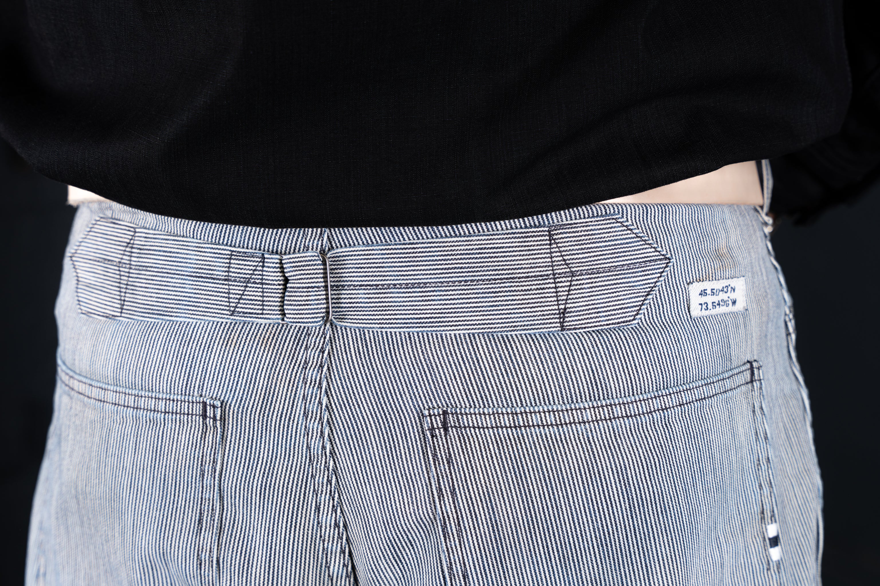 BZEN AHOY - M.1198 L30-MIDDLEMAST RELAX TAPERED NAVAL INSPIRED PANT-11.5oz-E1 TE INDIGO STRIPE