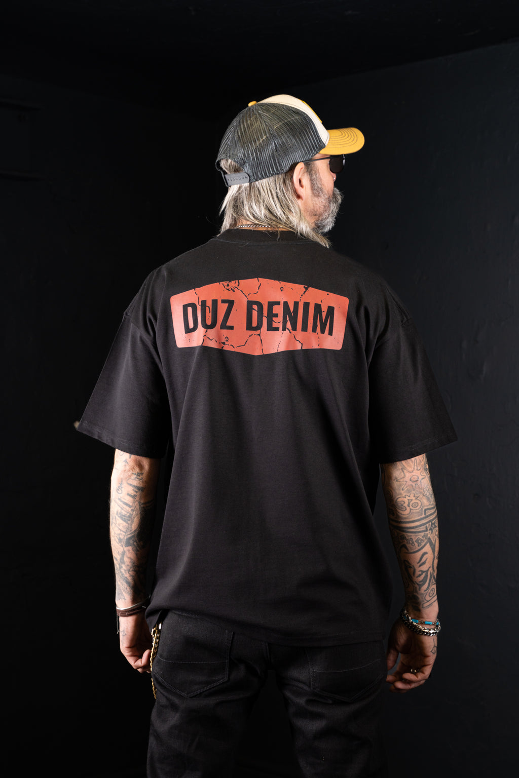 DUZ DENIM OVERSIZED TEE-HEAVY JERSEY-350gsm-BLACK