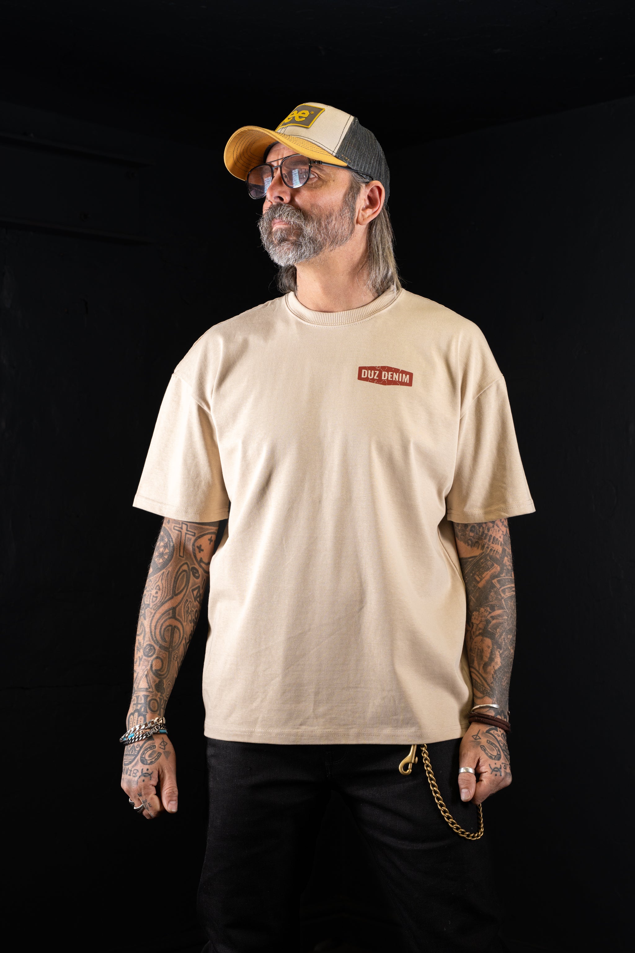 DUZ DENIM OVERSIZED TEE-HEAVY JERSEY-350gsm-SAND