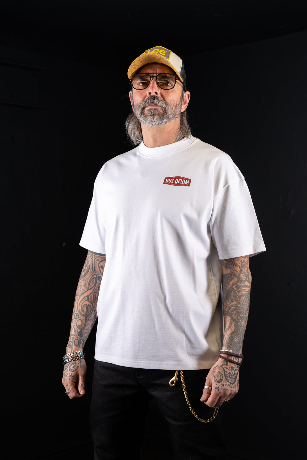 DUZ DENIM OVERSIZED TEE-HEAVY JERSEY-350gsm-WHITE