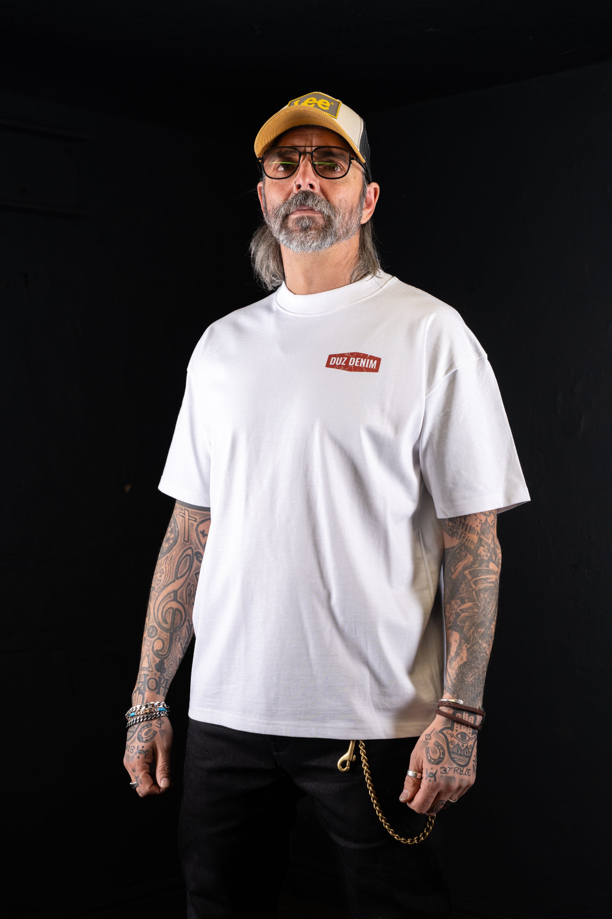 DUZ DENIM OVERSIZED TEE-HEAVY JERSEY-350gsm-WHITE