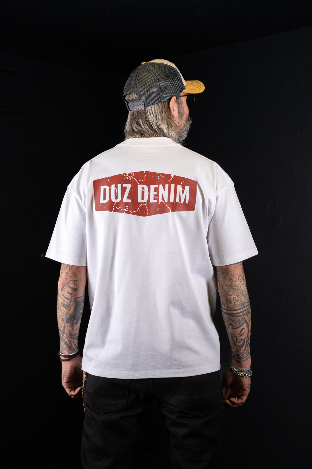 DUZ DENIM OVERSIZED TEE-HEAVY JERSEY-350gsm-WHITE