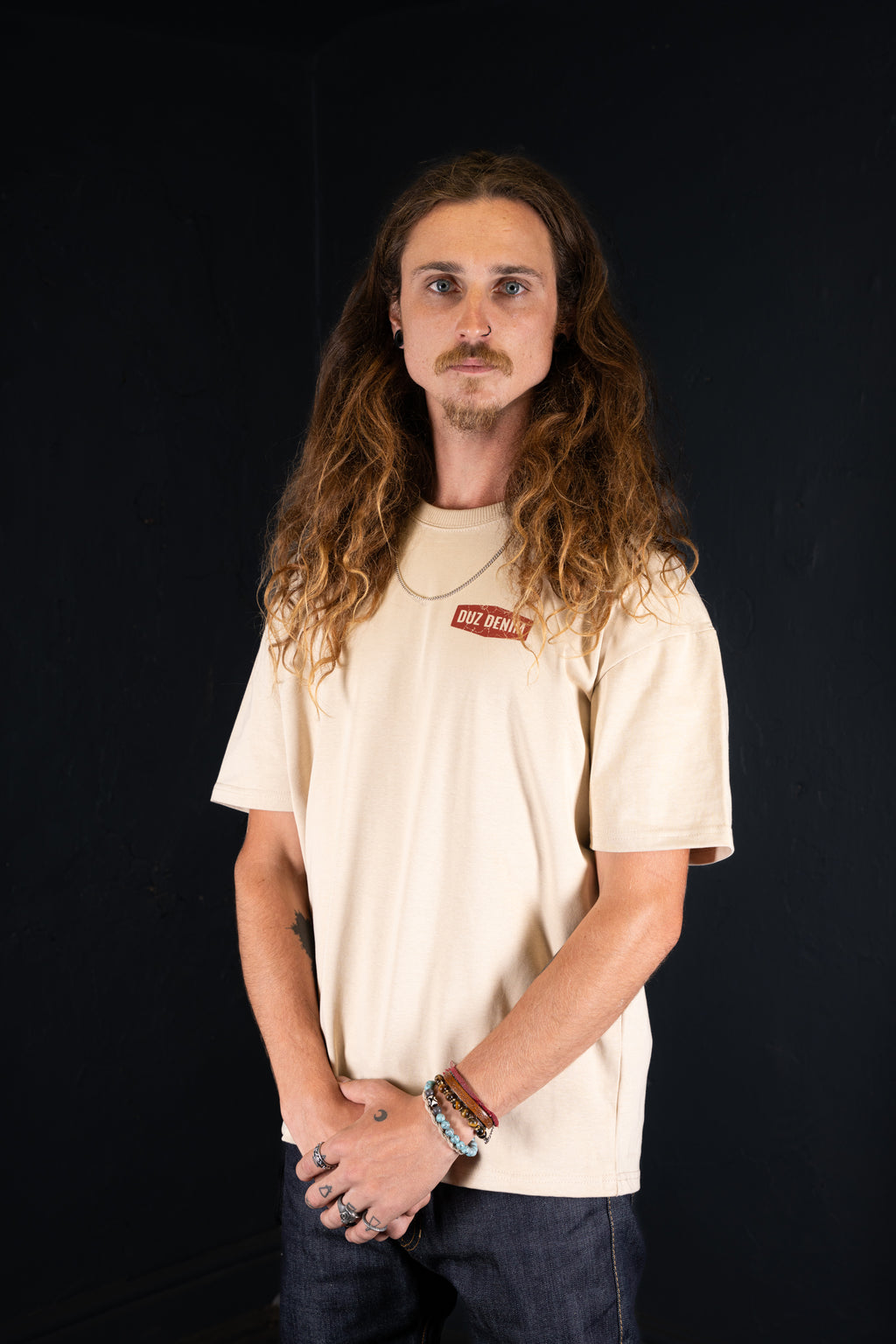 DUZ DENIM OVERSIZED TEE-HEAVY JERSEY-350gsm-SAND