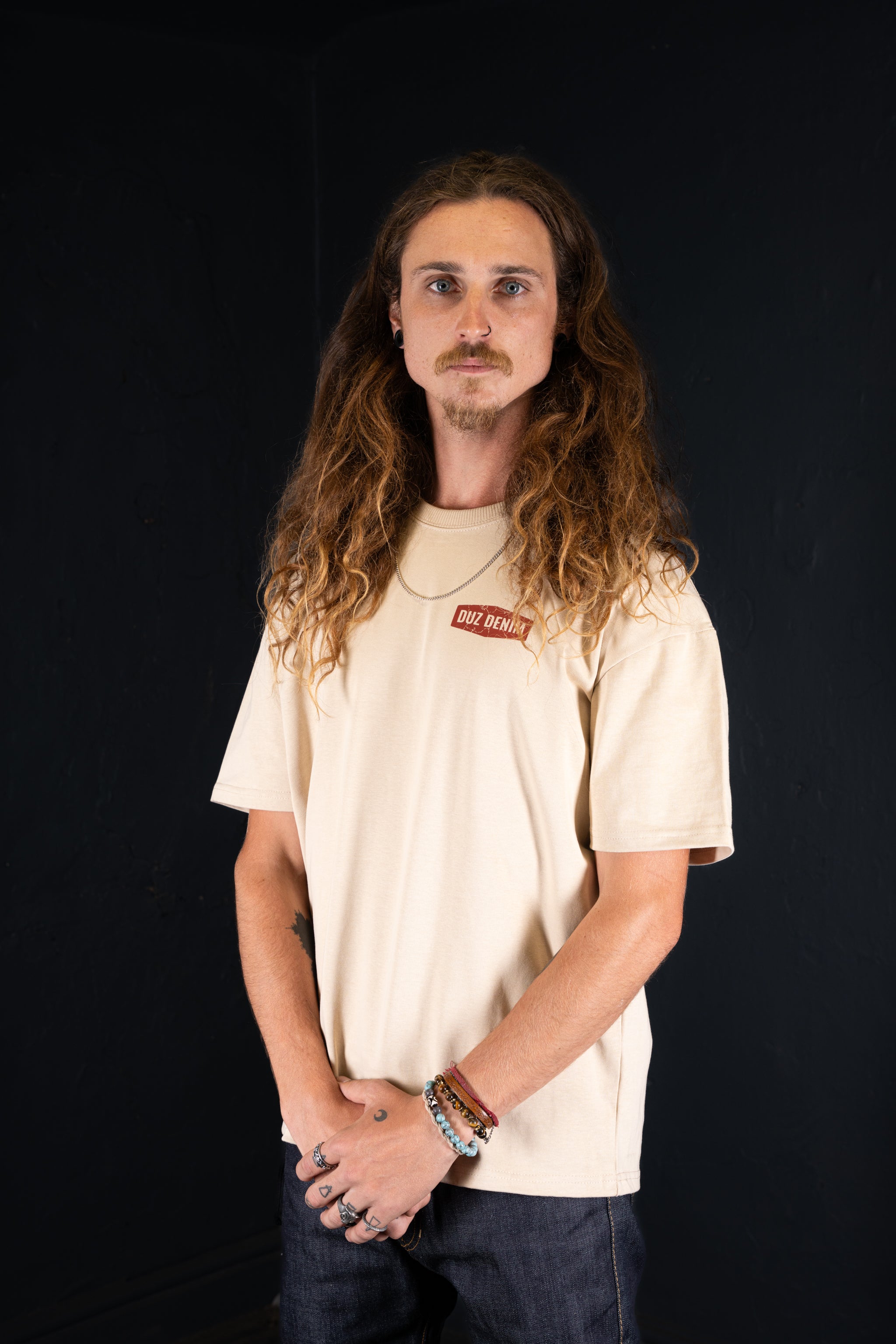 DUZ DENIM OVERSIZED TEE-HEAVY JERSEY-350gsm-SAND