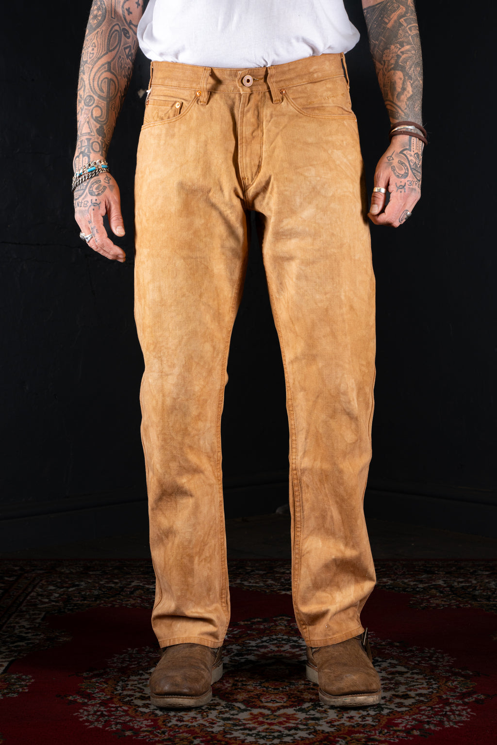 BZEN M.1098-EL PASO H17 REGULAR STRAIGHT 5 POCKET VEGGIE DYED-12oz-E0 PEANUT