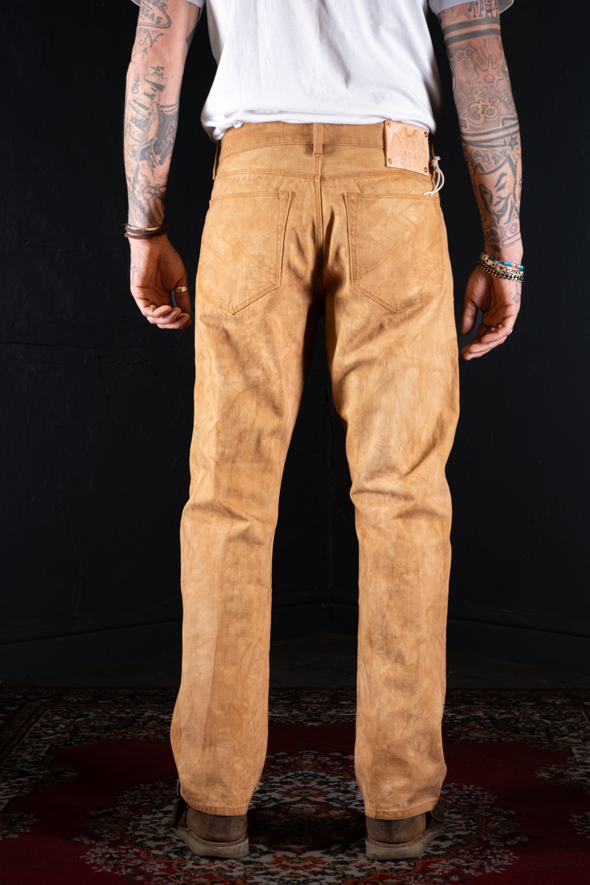 BZEN M.1098-EL PASO H17 REGULAR STRAIGHT 5 POCKET VEGGIE DYED-12oz-E0 PEANUT